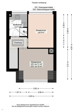 Floorplan - Padangstraat 69A, 9715 CN Groningen